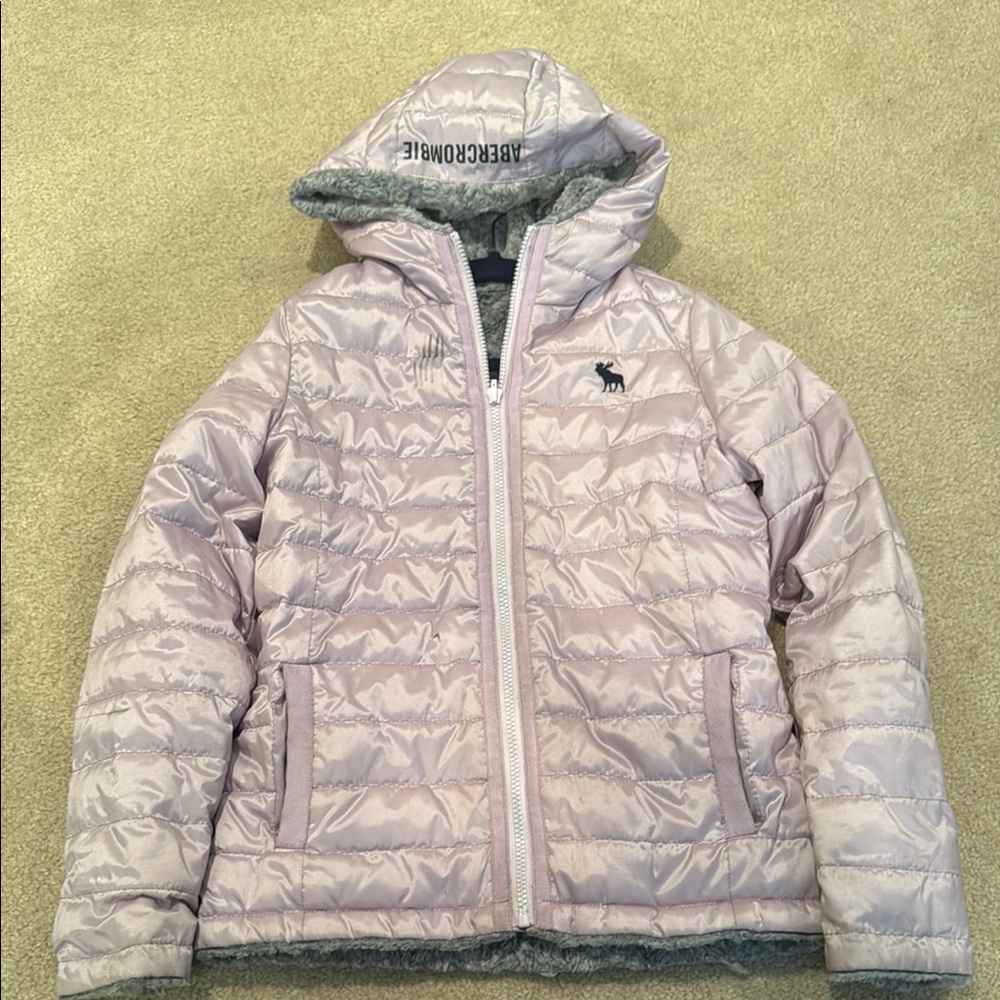 Abercrombie & Fitch reversible purple Puffer Jacket with hood